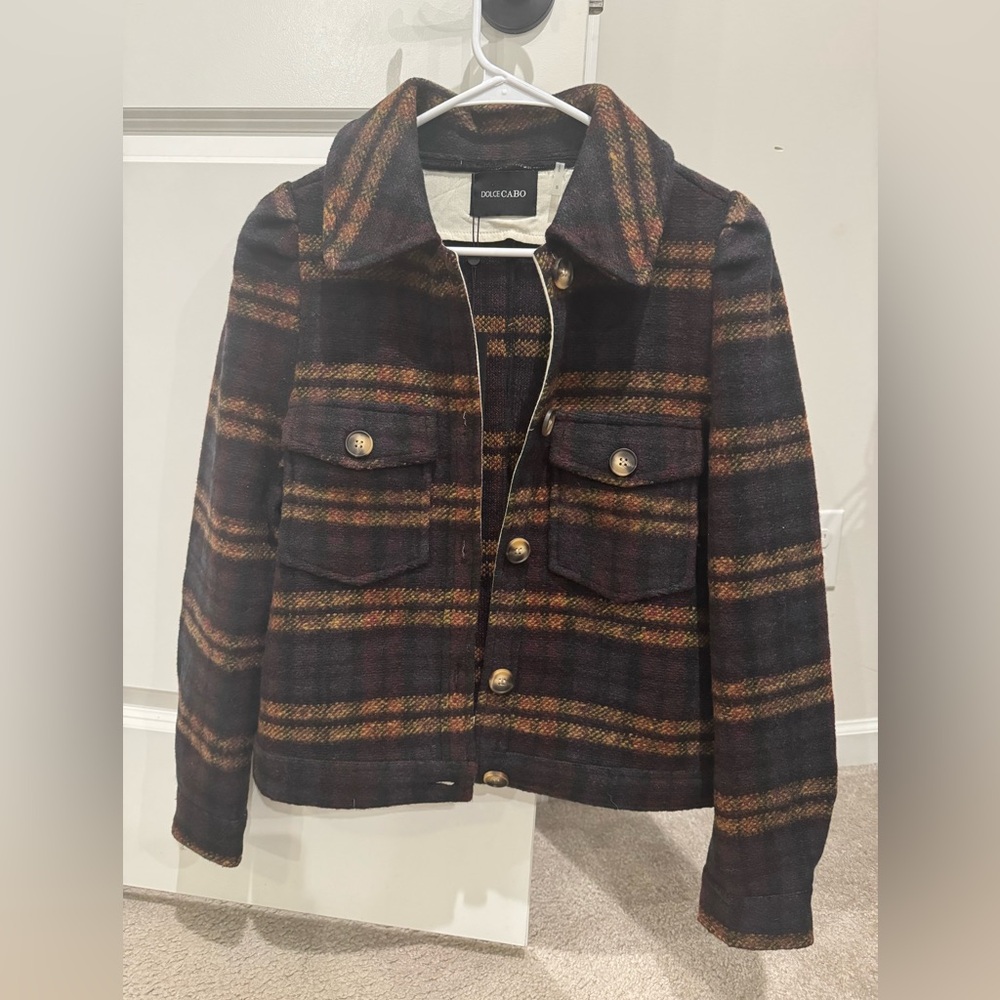 Dolce Cabo Women's Multi-Color Plaid Utility Jacket